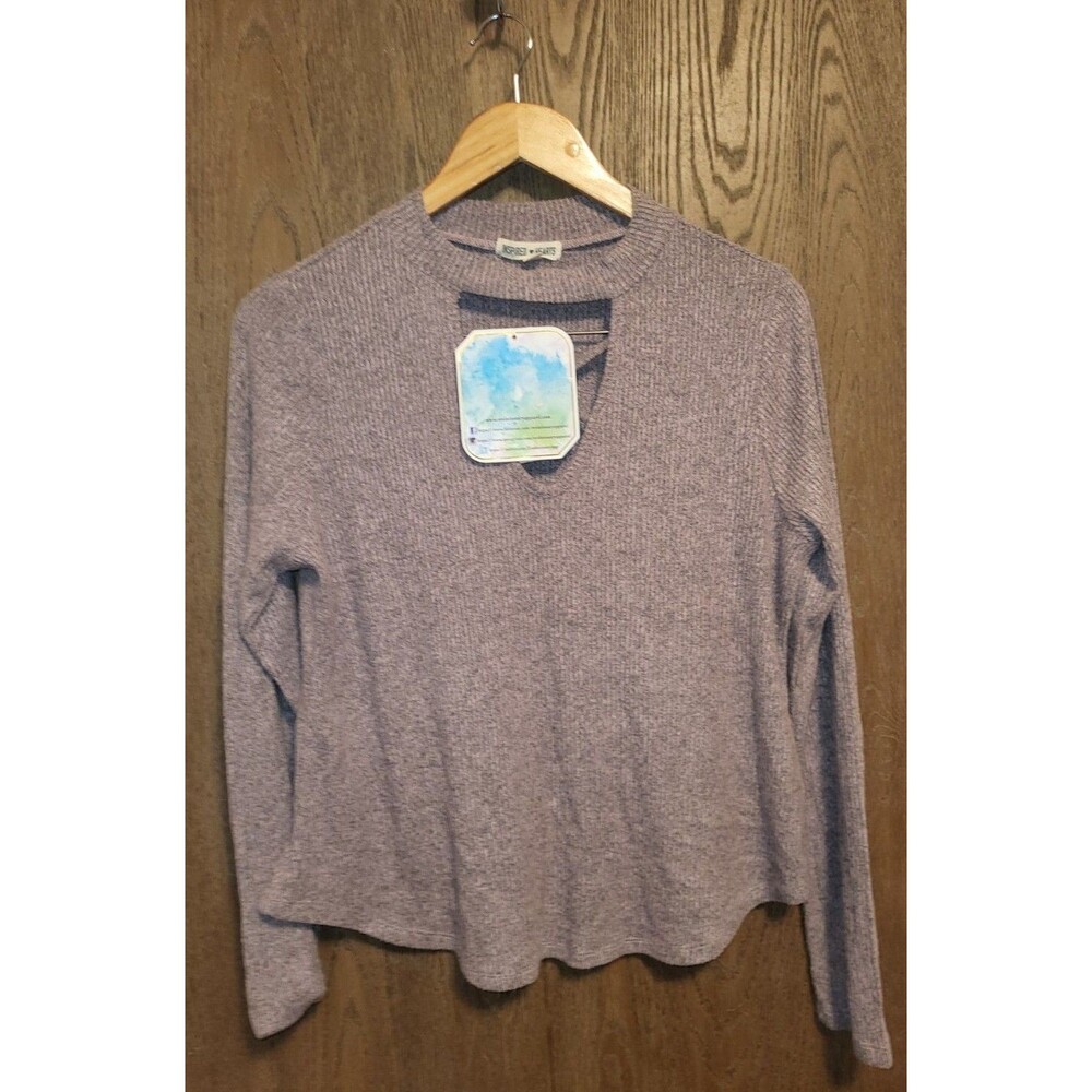 Inspired Hearts Juniors Pullover Dusty Rose Lattice Sweater Size Large